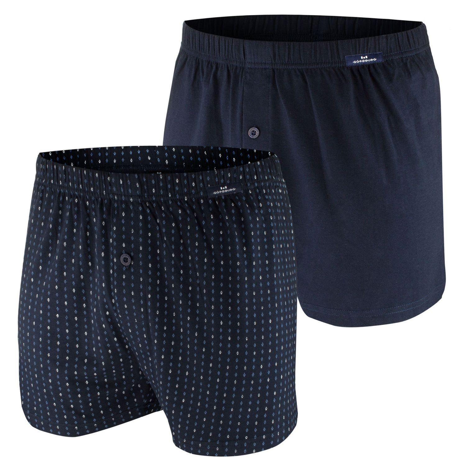 Götzburg Herren Boxershorts Mikrofaser 2er Pack – Körpernah, Atmungsaktiv, Schnell Trocknend In Schwarz/grau